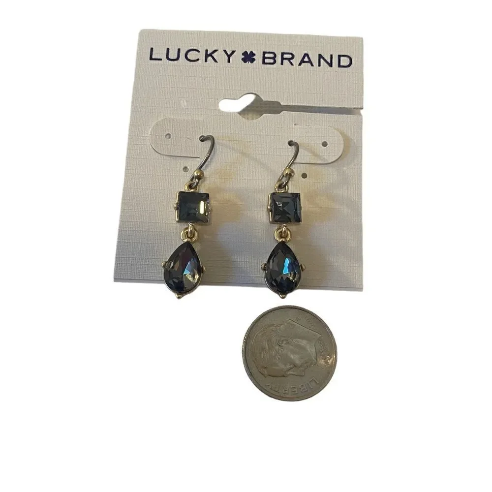 Smokey Set Stone Drop Earrings